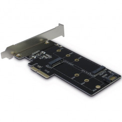 INTER-TECH PCIe adapter M.2 jaoks (1x M.2 S-ATA kuni S-ATA 7 pin (toiteallikaks PCIe) + 1x M.2 PCIe x4 v3.0)