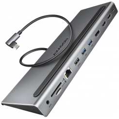 Многопортовый концентратор Axagon USB-C 5 Гбит/с TRIPLE 4K DISPLAY HMC-4KX3