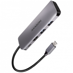 Multiport USB 3.2 Gen 1 hub. HDMI, card reader and Power Delivery. 20 cm USB-C cable.