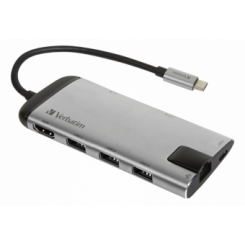 Многопортовый концентратор Verbatim USB-C HDMI LAN USB SD MicroSD