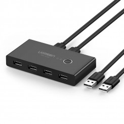 Переключатель KVM-переключатель USB 2x4 UGREEN USB 2.0 (черный)