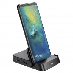 Dokkimisjaam, HUB USB-C Baseus Mate dokkimisjaam Huawei ja Samsungi nutitelefonidele, 15 W (must)