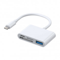 Lightning to USB OTG adapter Joyroom S-H142 SD-kaardi lugeja, microSD (valge)