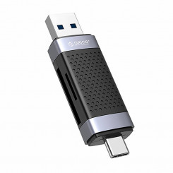 Orico CD2D-AC2-BK-EP TF/SD-mälukaardilugeja, USB + USB-C (must)