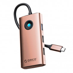 HUB 6in1 dokkimisjaam Orico USB-C, HDMI, 3xUSB (roosa kuld)