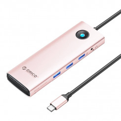 Док-станция HUB 10in1 Orico USB-C, HDMI, 3xUSB, SD/TF, аудио (розовое золото)