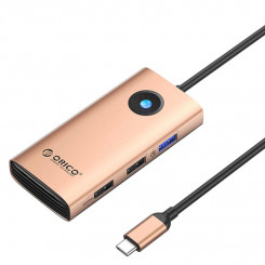 Док-станция Orico 5in1 HUB USB-C, HDMI, 2xUSB (розовое золото)