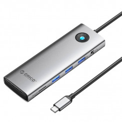 Док-станция HUB 10in1 Orico USB-C, HDMI, 3xUSB, SD/TF, аудио (серый)