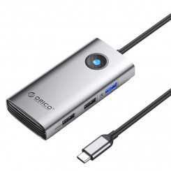 Док-станция HUB 5в1 Orico USB-C, HDMI, 2xUSB (серый)