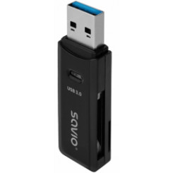 Кардридер Savio USB 3.0 SD Reader Черный
