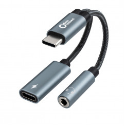 MicroConnect USB-C — USB-C PD и аудио, серебристый, 13 см