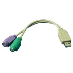 Logilink Adapter USB to PS/2 x2 :. USB M 2x Mini DIN 6-pin FM 0,2 m