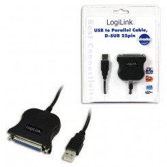 Logilink USB 2.0 adapter paralleelsele (LPT) DB25-le, 1,8 m DB25 USB A isasele