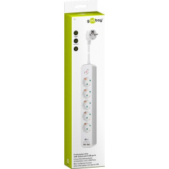 Goobay 5-way power strip with switch and 2 USB ports 1.5 m