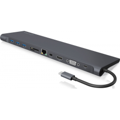 Raidsonic Icy Box IB-DK2102-C DockingStation Dock Ethernet LAN (RJ-45) porti 1 VGA (D-Sub) porti 1 USB 3.0 (3.1 Gen 1) porti 3 HDMI porti kogus 1 Ethernet LAN Garantii 24 kuud