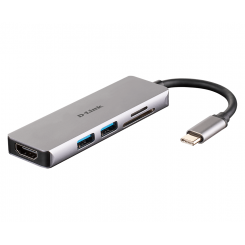 D-Link 5-in-1 USB-C™ jaotur koos HDMI ja SD/microSD kaardilugejaga DUB-M530 USB Type-C
