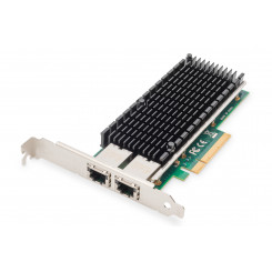 Digitus 10Gbps kahe pordiga Etherneti serveri adapter PCIe X8, Intel X540 BT2 DN-10163