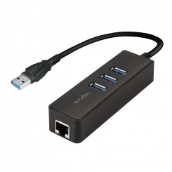 Logilink USB 3.0 3-pordiline jaotur koos Gigabit Ethernet UA0173A-ga