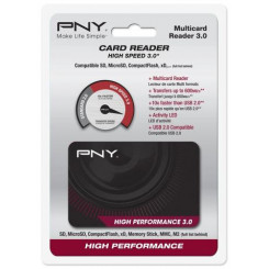 Кардридер PNY High Performance Reader 3.0 USB 3.2 Gen 1 (3.1 Gen 1), Черный