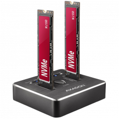 AXAGON ADSA-M2C DUAL NVMe CLONE MASTER DOCK SuperSpeed USB-C 10 Gbps dokkimisjaam