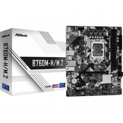 Материнская плата ASROCK Intel B760 Express Micro-ATX Память DDR5 Слоты памяти 2 2xPCI-Express 3.0 1x 1xPCI-Express 4.0 16x 1xM.2 1xHDMI 1xDisplayPort 2xUSB 2.0 3xUSB 3.2 1xUSB-C 1xPS/2 1xRJ45 3xAudio port B76 0М-Ч/М.2