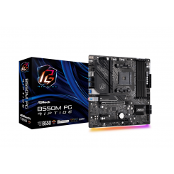 ASRock B550M PG Riptide Processor family ADM Processor socket AM4 DDR4 DIMM Memory slots 4 Supported hard disk drive interfaces SATA3, M.2 Number of SATA connectors 4 Chipset AMD B550 Micro ATX