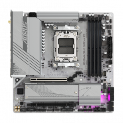 Gigabyte B650M A ELITE AXE ICE Protsessori perekond AMD protsessori pesa AM5 DDR5 Toetatud kõvaketta liidesed SATA, M.2 SATA-pistikute arv 4