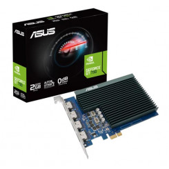 Видеокарта ASUS NVIDIA GeForce GT 730 2 ГБ 64 бит PCIE 2.0 16x GDDR5 Память 5010 МГц Графический процессор 902 МГц Радиатор (пассивный) 4xHDMI GT730-4H-SL-2GD5