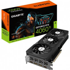Graafikakaart GIGABYTE NVIDIA GeForce RTX 4060 Ti 16 GB GDDR6 128-bitine PCIE 4.0 16x mälu 2595 MHz kahe pesaga ventilaator 2xHDMI 2xDisplayPort GV-N406TGAMINGOC-16GD