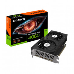 Graafikakaart GIGABYTE NVIDIA GeForce RTX 4060 8 GB GDDR6 128-bitine PCIE 4.0 16x kahe pesaga ventilaatoriga 2xHDMI 2xDisplayPort GV-N4060WF2OC-8GD