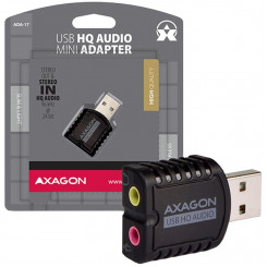 AXAGON ADA-17 USB2.0 — стерео аудио мини-адаптер HQ 24 бит 96 кГц