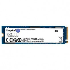 SSD KINGSTON NV2 4 ТБ M.2 PCIE NVMe Скорость записи 2800 МБ/с Скорость чтения 3500 МБ/с 2,2 мм TBW 1280 ТБ MTBF 1500000 часов SNV2S/4000G