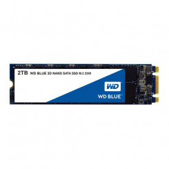 SSD WESTERN DIGITAL Blue 2TB M.2 SATA 3.0 TLC Kirjutamiskiirus 530 MB/s Lugemiskiirus 560 MB/s 2,3 mm TBW 500 TB MTBF 1750000 tundi WDS200T2B0B