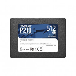 SSD PATRIOT P210 512GB SATA 3.0 Kirjutamiskiirus 430 MB/s Lugemiskiirus 520 MB/s 2,5 TBW 240 TB P210S512G25