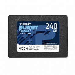 SSD PATRIOT Burst Elite 240 GB SATA 3.0 3D NAND Kirjutamiskiirus 320 MB/s Lugemiskiirus 450 MB/s 2,5 TBW 100 TB PBE240GS25SSDR