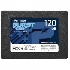 SSD PATRIOT Burst Elite 120 GB SATA 3.0 3D NAND Kirjutamiskiirus 320 MB/s Lugemiskiirus 450 MB/s 2,5 TBW 50 TB PBE120GS25SSDR