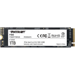 SSD PATRIOT P300 1 ТБ M.2 PCIE NVMe 3D NAND Скорость записи 1650 МБ/с Скорость чтения 2100 МБ/с 3,8 мм TBW 480 ТБ P300P1TBM28