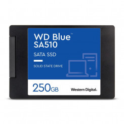 SSD WESTERN DIGITAL Blue SA510 250GB SATA 3.0 Kirjutamiskiirus 440 MB/s Lugemiskiirus 555 MB/s 2,5 TBW 100 TB MTBF 1750000 tundi WDS250G3B0A