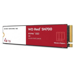 Твердотельный накопитель WESTERN DIGITAL Red SN700 4 ТБ M.2 NVMe Скорость записи 3100 МБ/с Скорость чтения 3400 МБ/с TBW 5100 ТБ WDS400T1R0C