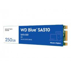 SSD WESTERN DIGITAL Blue SA510 250GB M.2 SATA 3.0 Kirjutamiskiirus 440 MB/s Lugemiskiirus 555 MB/s 2,38mm TBW 100 TB MTBF 1750000 tundi WDS250G3B0B