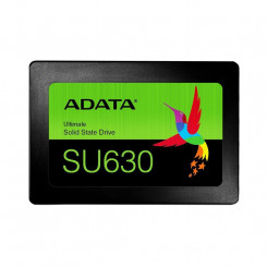 SSD ADATA SU630 1,92TB SATA 3D QLC Kirjutamiskiirus 450 MB/s Lugemiskiirus 520 MB/s 2,5 TBW 400 TB MTBF 2000000 tundi ASU630SS-1T92Q-R