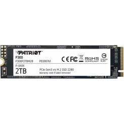 SSD PATRIOT P300 2 ТБ M.2 PCIE NVMe QLC Скорость записи 1650 МБ/с Скорость чтения 2100 МБ/с 3,8 мм TBW 960 ТБ P300P2TBM28