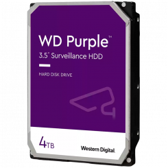 Жесткий диск для видеонаблюдения WD Purple 4 ТБ CMR, 3,5 дюйма, 256 МБ, SATA 6 Гбит/с, TBW: 180