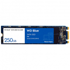 Твердотельный накопитель WD Blue SN550, 250 ГБ, M.2, PCIe NVMe, чтение/запись: 2400/950 МБ/с, 170 000/135 000 операций ввода-вывода в секунду, общий объем TBW 150 ТБ