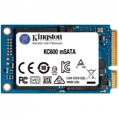 KINGSTON KC600 256 GB SSD, 2,5” 7 mm, mSATA 6 Gb/s, lugemine/kirjutus: 550 / 500 MB/s, juhuslik lugemine/kirjutus IOPS 90K/80K