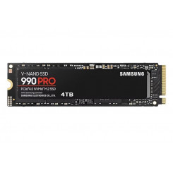 SSD SAMSUNG 990 PRO 4 ТБ M.2 PCIe Gen4 NVMe TLC Скорость записи 6900 МБ/с Скорость чтения 7450 МБ/с 2,3 мм TBW 2400 ТБ MTBF 1500000 часов MZ-V9P4T0BW