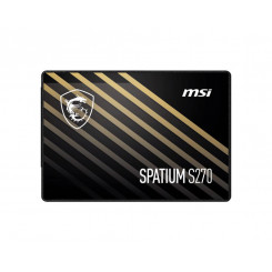 SSD MSI SPATIUM S270 960 ГБ SATA 3D NAND Скорость записи 450 МБ/с Скорость чтения 500 МБ/с 2,5 ТБ 500 ТБ Наработка на отказ 2000000 часов S78-440P130-P83