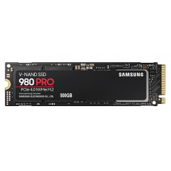 SSD SAMSUNG 980 Pro 500 GB M.2 NVMe Kirjutamiskiirus 5000 MB/s Lugemiskiirus 6900 MB/s 2,38 mm MTBF 1500000 tundi MZ-V8P500BW