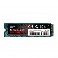 Silicon Power SSD P34A80 512 GB SSD liides PCIe Gen3x4 Kirjutamiskiirus 3000 MB/s Lugemiskiirus 3400 MB/s