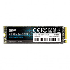 Silicon Power A60 512 GB SSD interface M.2 NVME Write speed 1600 MB / s Read speed 2200 MB / s